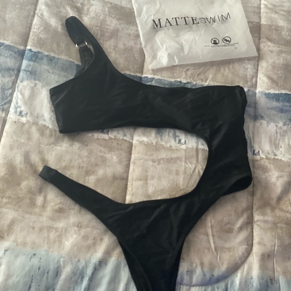Black one piece cut out swimsuit. - Picture 2 of 2